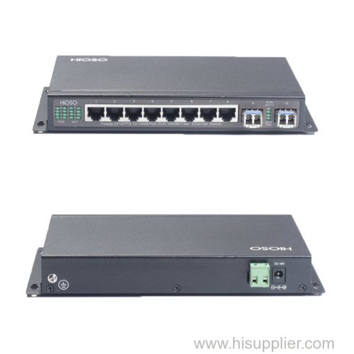 Industrial PoE Switch 8 10/100M PoE/PSE+2 1000M SFP PoE Switch