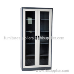 modern glass door double door steel cupboard