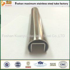 Stainless steel slot tube 316 ss oval slot pipe satin finish