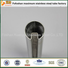 Decorative glass single slot piping 316 stainless steel handrail slot tubes