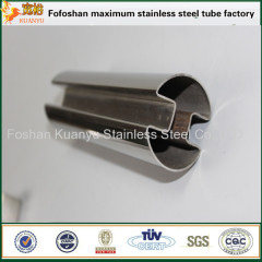 Decorative glass single slot piping 316 stainless steel handrail slot tubes