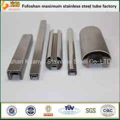 ASTM A554 hl surface 316 single slot stainless steel oval tube