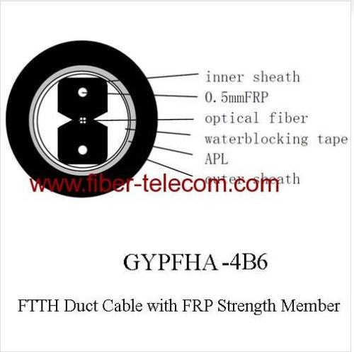 4 core with 0.5mm FRP strength member FTTH Duct Cable