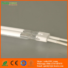 double tube quartz glass short wave IR heater with white reflector