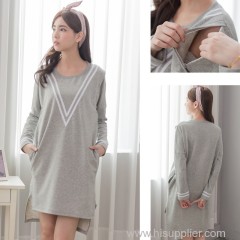Maternity Clothes Long Nursing Dress Breastfeeding Hoodie Casual Sporty style