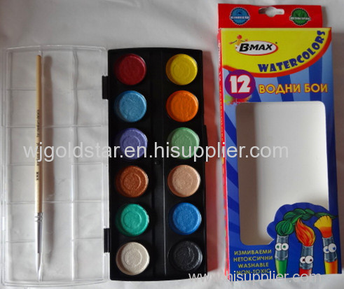 watercolor paint set artist professional quality in plastic box for kid