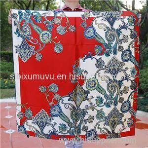 Custom Logo Silk Scarves Digital Printing 100% Silk Satin Square Scarf