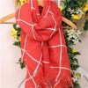 Wholesale Grid Design Woven 100% Linen Scarves