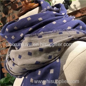 Custom Printed Woven 100% Cotton Double Layer Dots Scarves