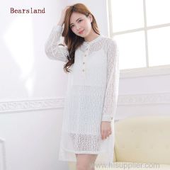 Maternity Nursing Dress Pure cotton Lace Breastfeeding Clothes Spring and Autumn Nursing Dress