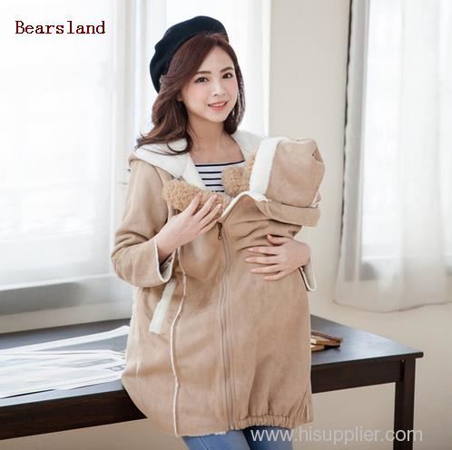 Fashion Cute Maternity Coat thicken Warming cotton Maternity clothes for holding babies pregnant Women Winter jackets 2