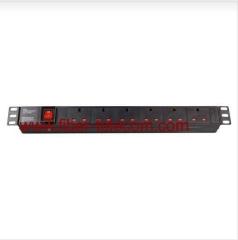 19" UK type PDU socket 6 ways with power cable