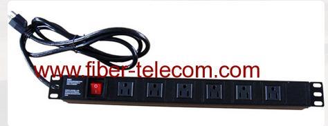 19" USA type PDU socket 6 ways with power cable