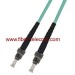 ST-ST OM3 Multi mode Simplex AQUA Fiber Optic Patch Cord