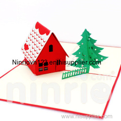 Noel house Pop Up Card Handmade Greeting Card