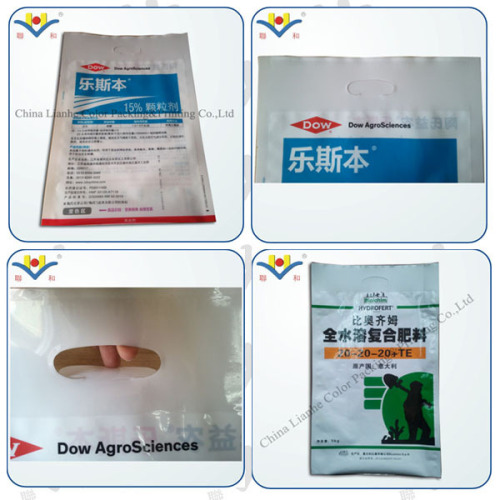 three side sealing plastic bag with handle