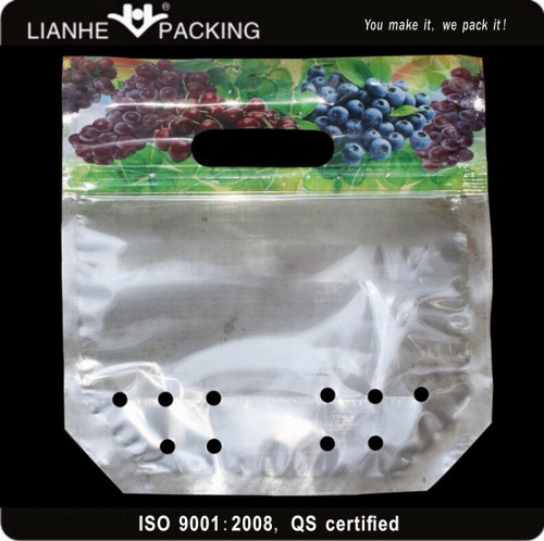 PE material plastic bag with holes for lettuce packaging