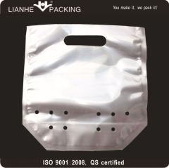 PE material plastic bag with holes for lettuce packaging