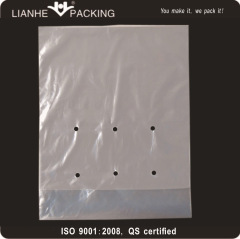 LDPE plastic bag with holes and bottom gusset using in supermarket