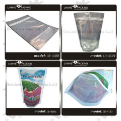 Transparent ziplock stand up plastic package bag