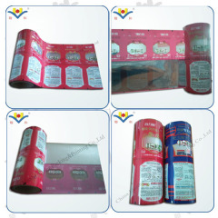 the half transparent with aluminum packing roll film