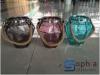 diamond glass jars with handle