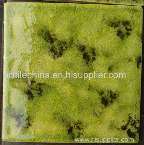 Spring green color glazed wall tiles