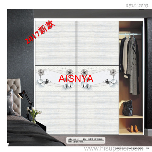 2017 New designs with flowers for ureau and wardrobe sliding door