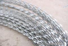 hot sell stainless steel single coils straight line Concertina hot dipped galvanized Razor Barbed Wire