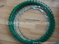 Wholesale razor barbed wire/concertina coil manufacturer/galvanized razor wire(ISO9001 factory)