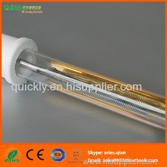 Quartz infrared heating lamps with gold coating