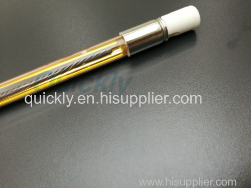 Single tube quartz infrared lamps with gold reflector