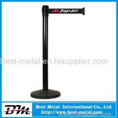 Black powder coating crowd control barrier