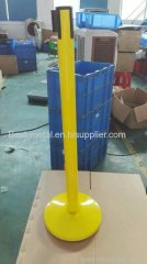 Yellow queue line barrier for crowd control /q stanchion