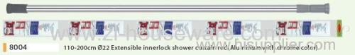 110-200cm φ22mm Extensible innerlock shower curtain rod Aluminum with chrome color