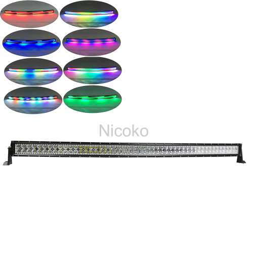 288w Curved Offroad-lights for truck with RGB Halo ring