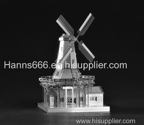 stainless steel Dutch windmill 3D jigsaw