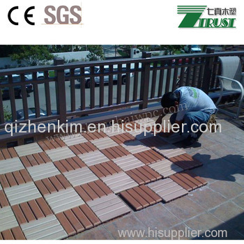 Heat-resistant outdoor WPC DIY tiles and easy install WPC interlocking deck tiles (30cmx30cm)