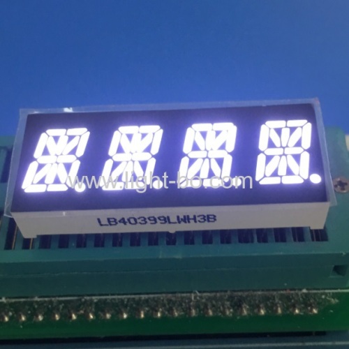 de ultra OEM 0.39inch blanco (10 mm) de cátodo común 4 dígitos de 16 segmentos LED indicador de pantalla fortemperature