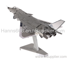 stainless steel Chengdu J-20 3D jigsaw