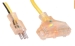 3-conductor 3-outlet extension cord W/light