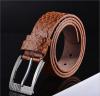 pin buckle belt with python lines