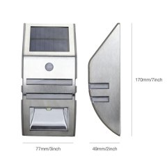 2 LED Modern AluminumOutdoor Solar Wall Light