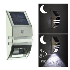 2 LED Modern AluminumOutdoor Solar Wall Light