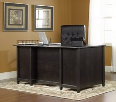 Sauder Edge Water Executive Desk Estate Black Finish