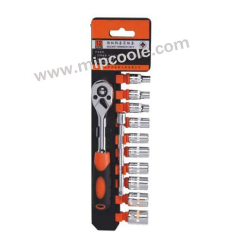 11PCS 1/4"DR Ratchet Handle Socket Set torque wrench kit