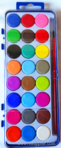 24 Colors Watercolor Paint Cakes Set