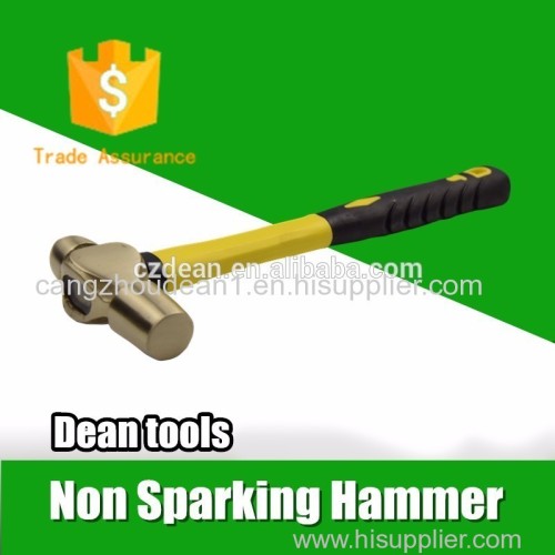 Non Sparking Non Magnetic Safety Tool Ball Peen Hammer 0.5-3p with Fiberglass Handle