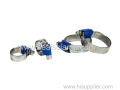 British type hose clamp with tube housing