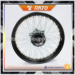 Black motorcycle front disc-brake wheel rims